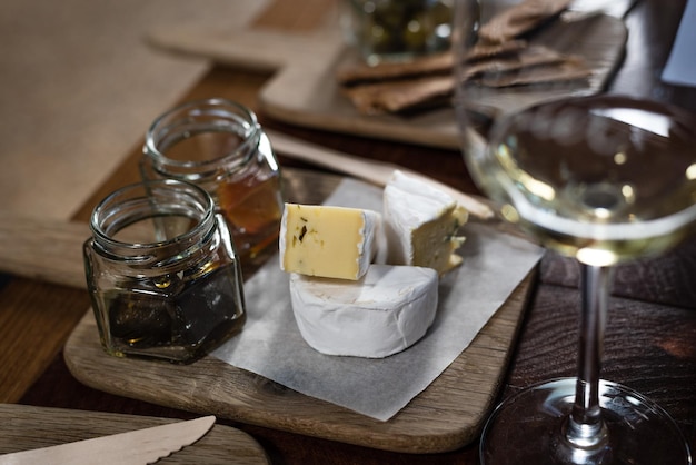 close-up of french cheese