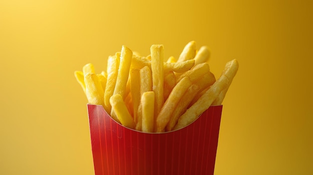 Близкий вид картофеля фри или картофельных чипсов для рекламы коммерческих товаров