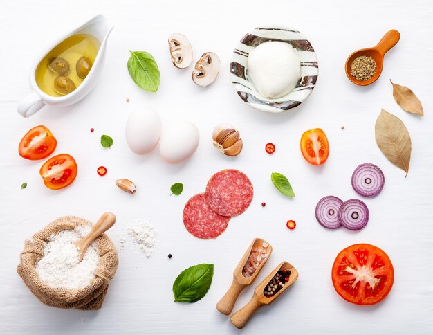 Photo close-up of fresh ingredients on table