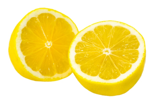 Close up of fresh lemon slices 