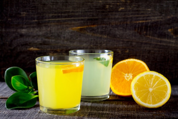 Close-up of fresh lemonade on the table