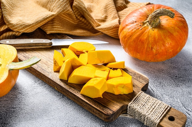 Close up on fresh and organic ripe pumpkin