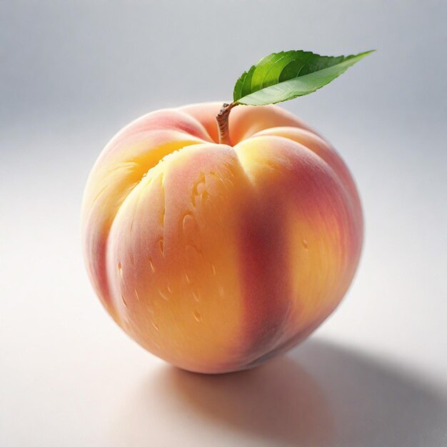 Photo close up of a fresh peach isolated on background