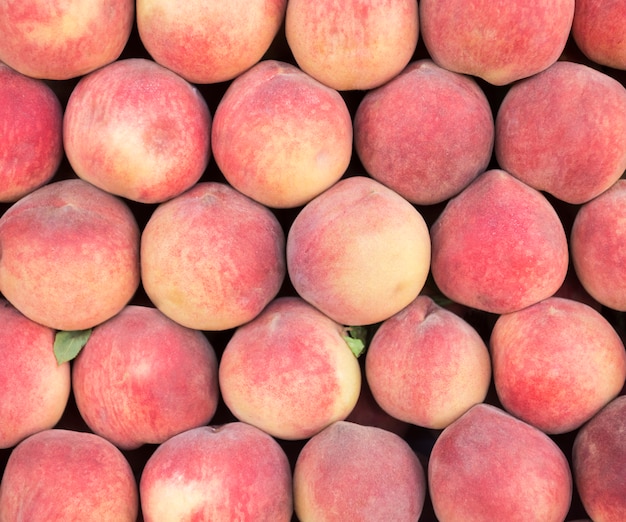 Close-up of fresh peaches. 