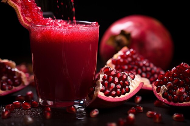 Close up of fresh pomegranate juice