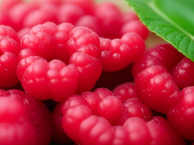 close up of fresh raspberries ai generated