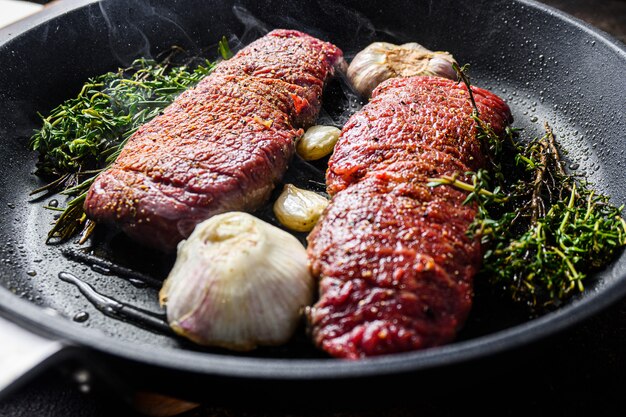 Close-up of fresh raw beef meat