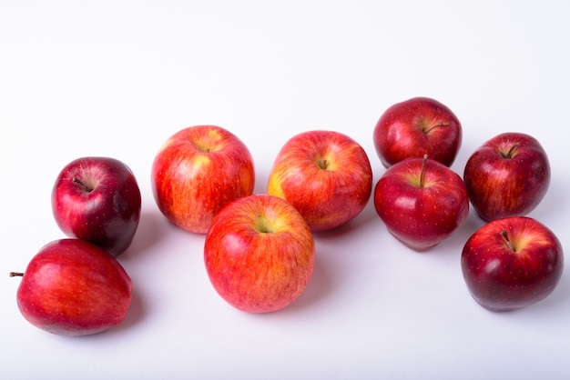 Close Up Of Fresh Red Apples Isolated