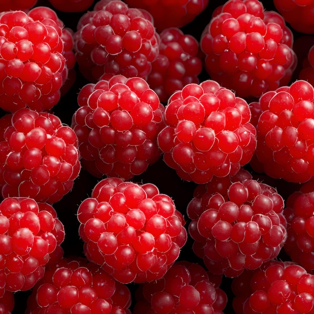 Close up of fresh Red Raspberries generative art by AI