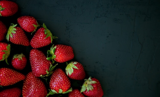 Close-up fresh red strawberries