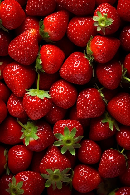 A close up of fresh ripe strawberries