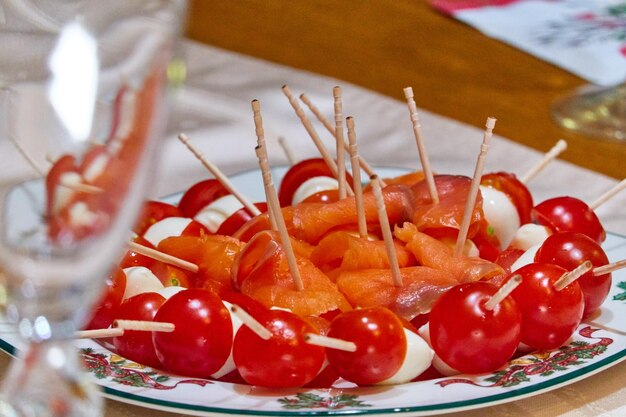 Close-up of fresh strawberries in plate on table