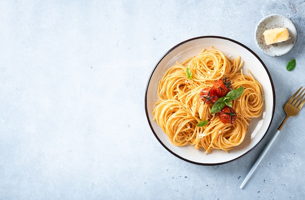 Close-up of fresh vegetarian pasta