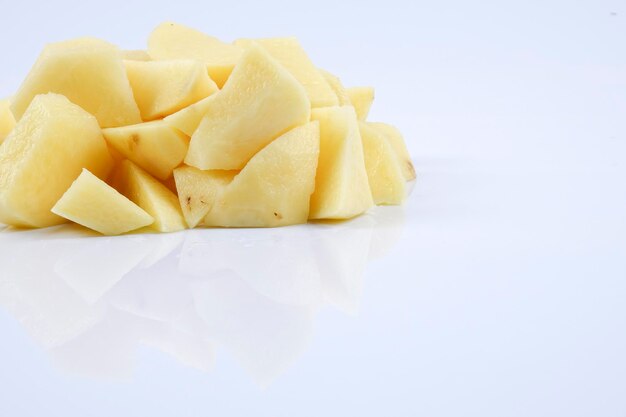 Close-up of fresh yellow and white fries