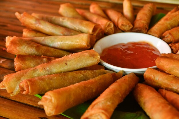 Close-up of fried food on table