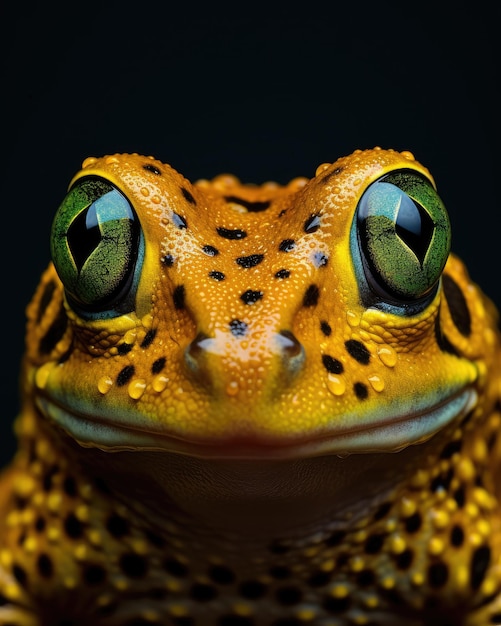 a close up of a frog