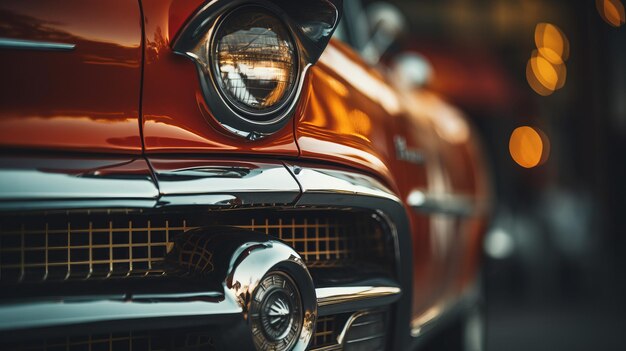 Photo a close up of the front end of an old car