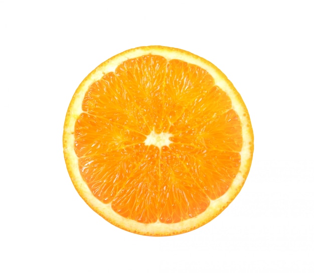 Close up on front view of orange isolated