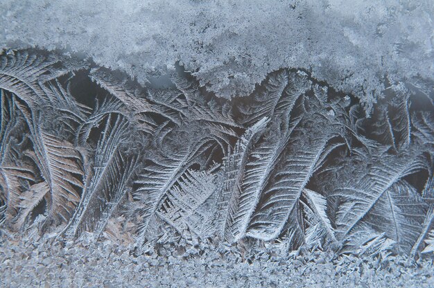 Photo close-up of frozen land