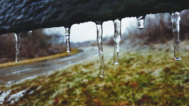 Foto prossimo piano dell'acqua congelata