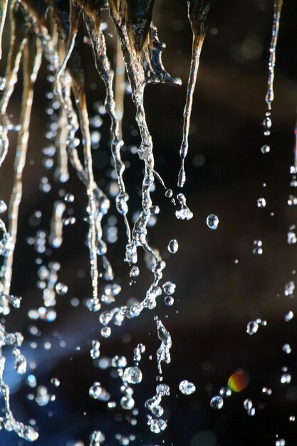 Photo close-up of frozen water