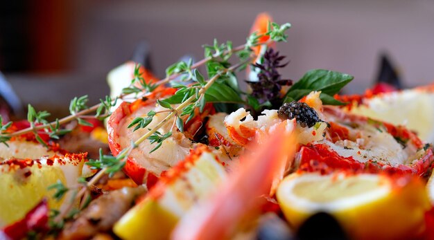 Close-up of fruit salad in plate