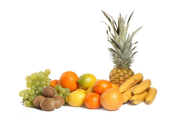 Photo close-up of fruits against white background