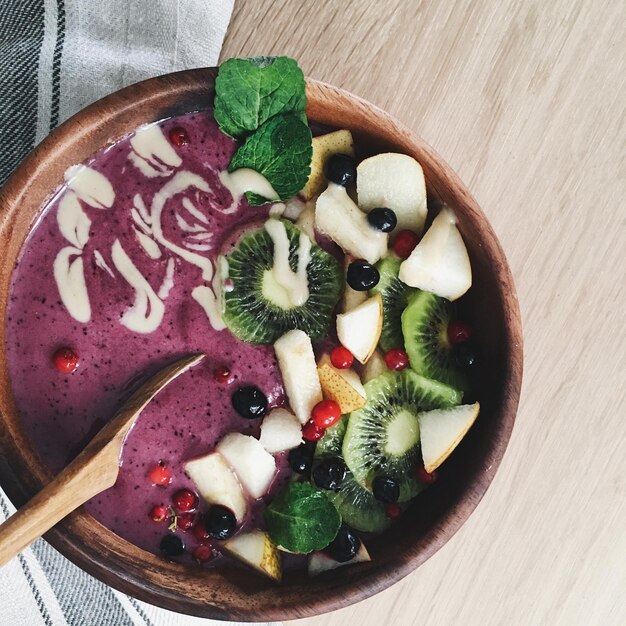 Photo close-up of fruits in bowl