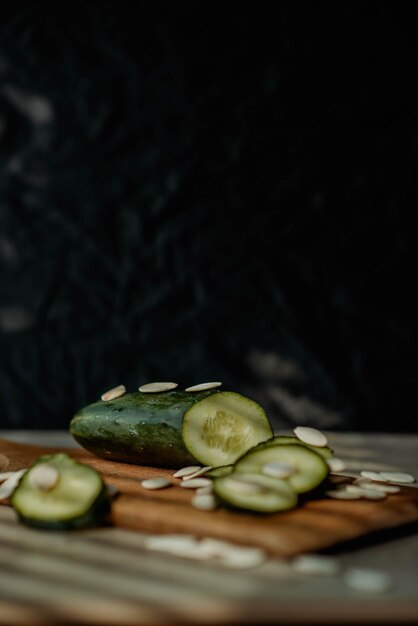 Photo close-up of fruits on cutting board