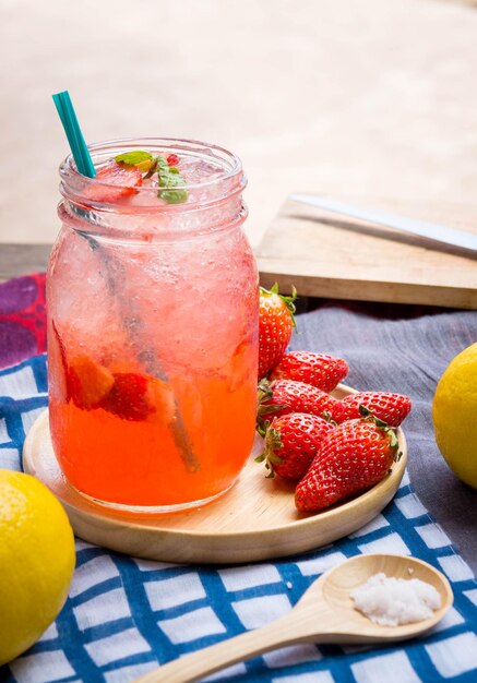 Close-up of fruits in glass