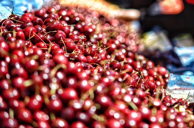 Close-up of fruits for sale at market stall