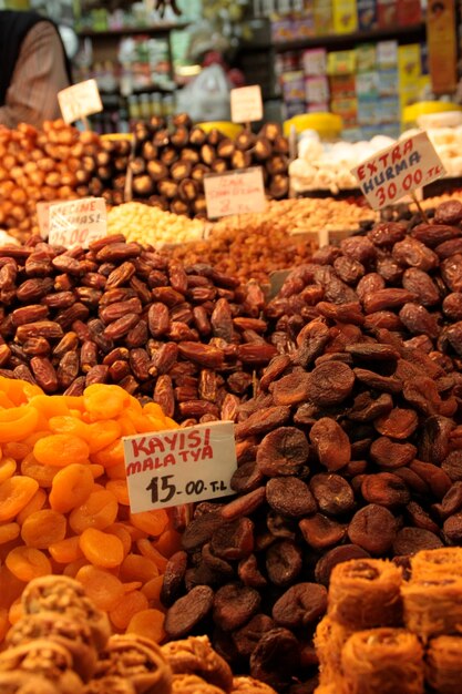 Close-up of fruits for sale at market stall