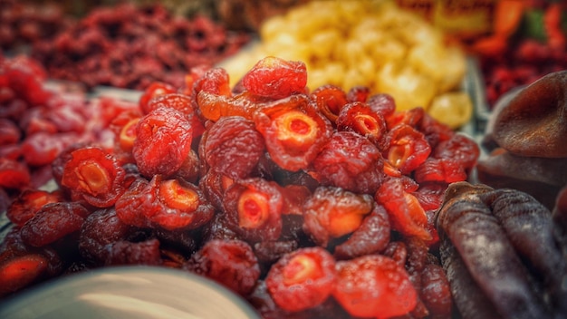 Photo close-up of fruits for sale in market