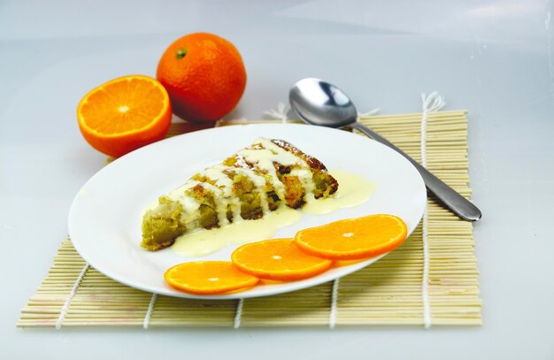 Close-up of fruits served in plate on table