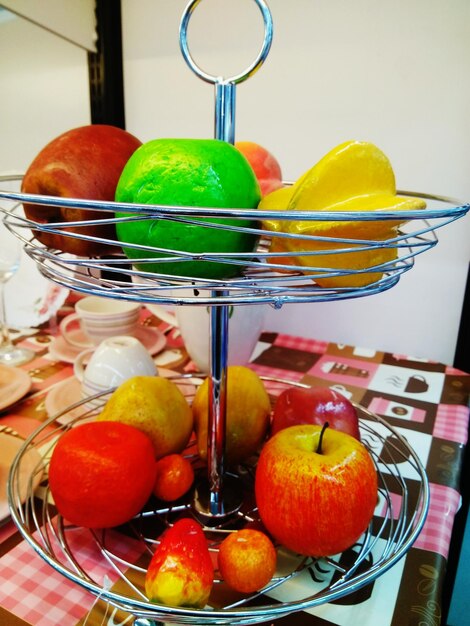 Close-up of fruits on table