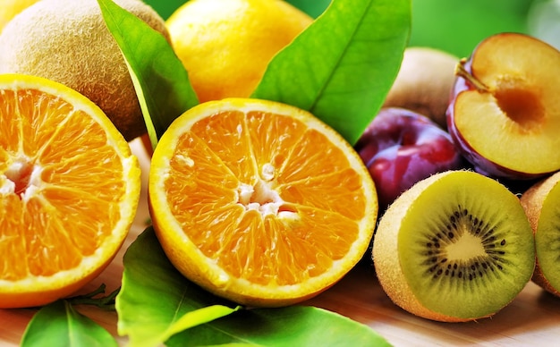 Close-up of fruits on table