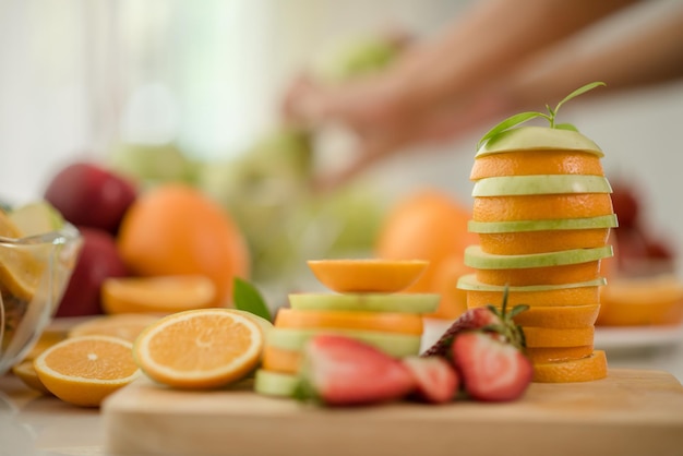 close-up of fruits on table