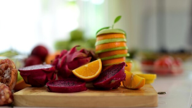 Photo close-up of fruits on table