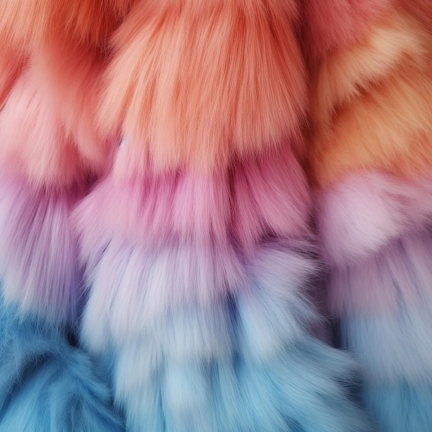 a close up of a fur coat with different colors.