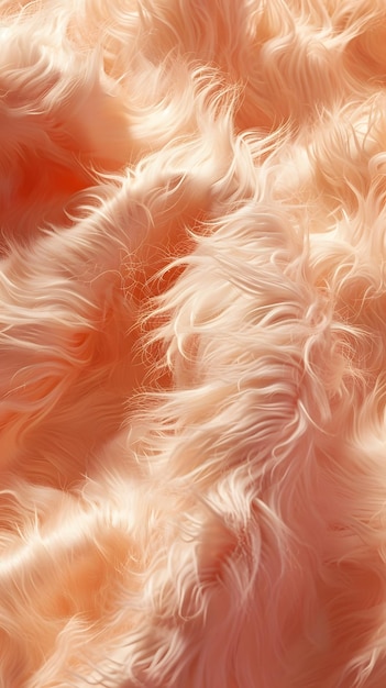close up of fur texture in peach fuzz tone