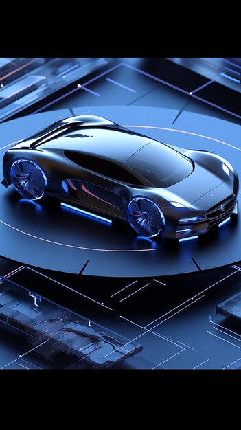 a close up of a futuristic car on a futuristic surface generative ai