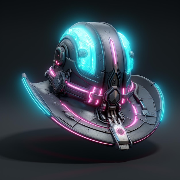 Photo a close up of a futuristic spaceship with a glowing helmet generative ai