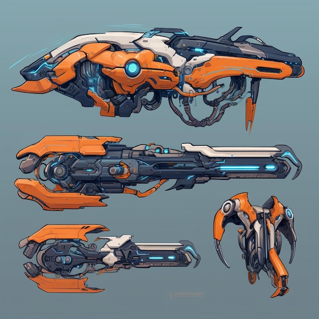 a close up of a futuristic vehicle with a gun and a gun generative ai