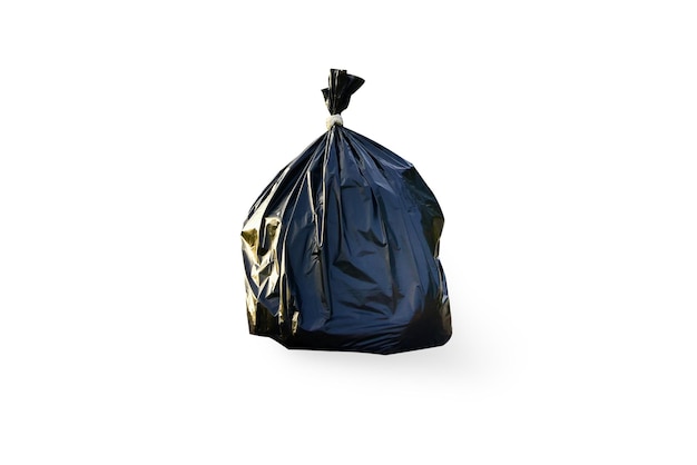 Photo close-up of garbage bag against white background