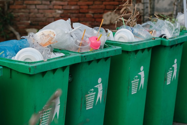 Close-up of garbage bin