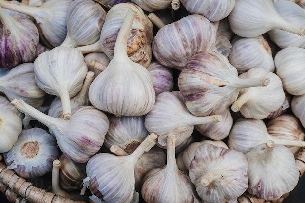 Close-up of garlics at market for sale