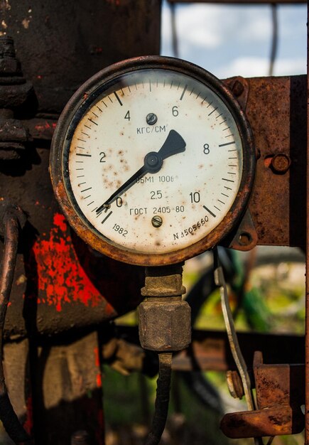 Close-up of gauge