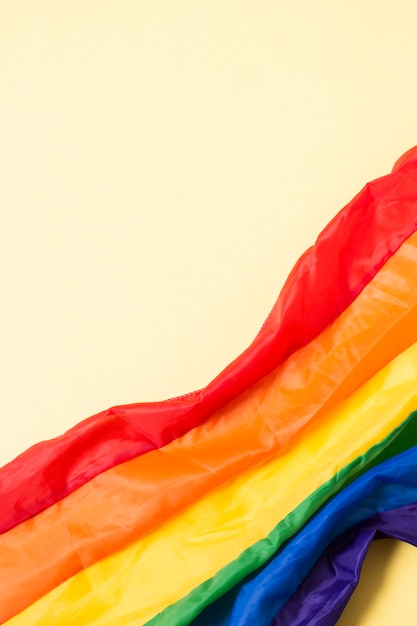 Photo close-up gay pride flag in rainbow colors