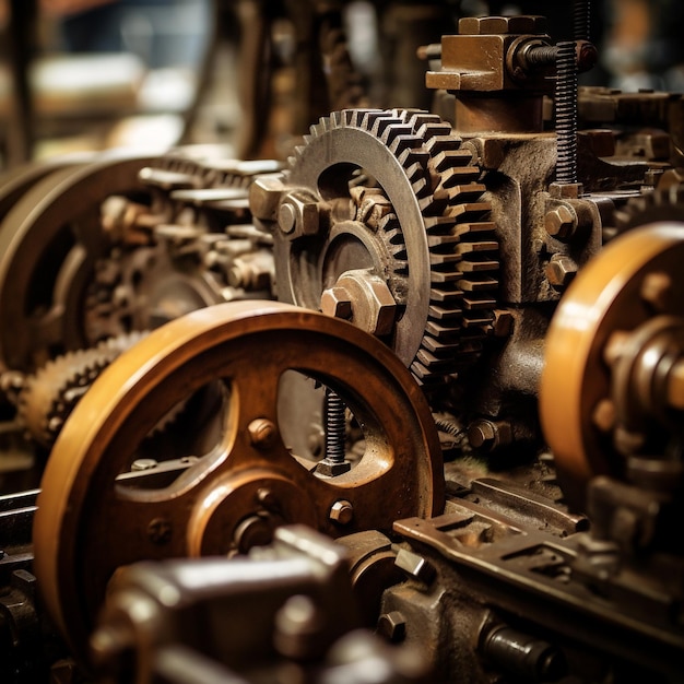 Close up of a gear stainless steel