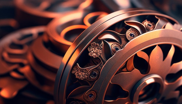 A close up of gears and gears on a table